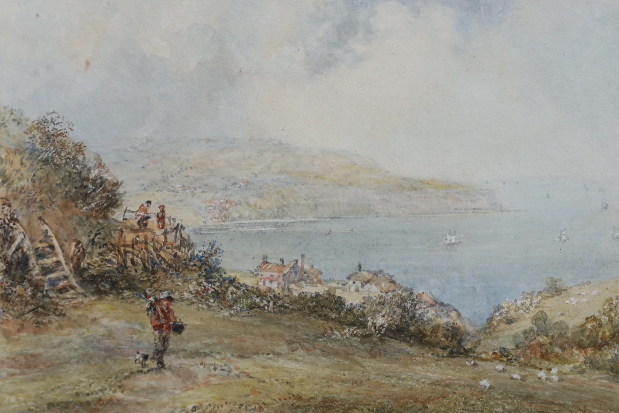 George Weatherill (1810-1890), 'Robin Hood's Bay, Near Whitby', watercolour, 9 x 13.5cm